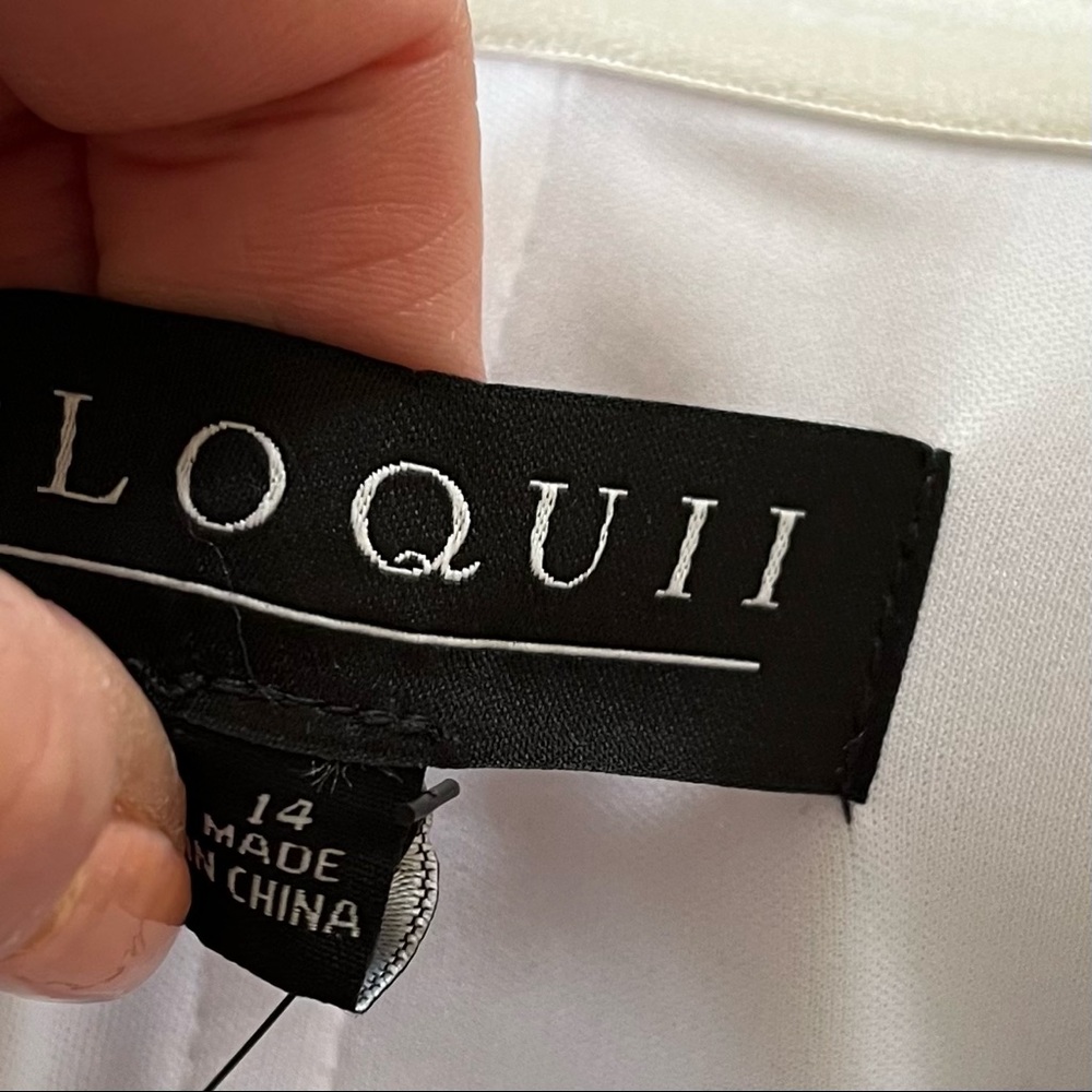 Eloquii Black and White Printed Stripe Knit Midi Dress with Bow Back Detail 14 - Picture 9 of 11